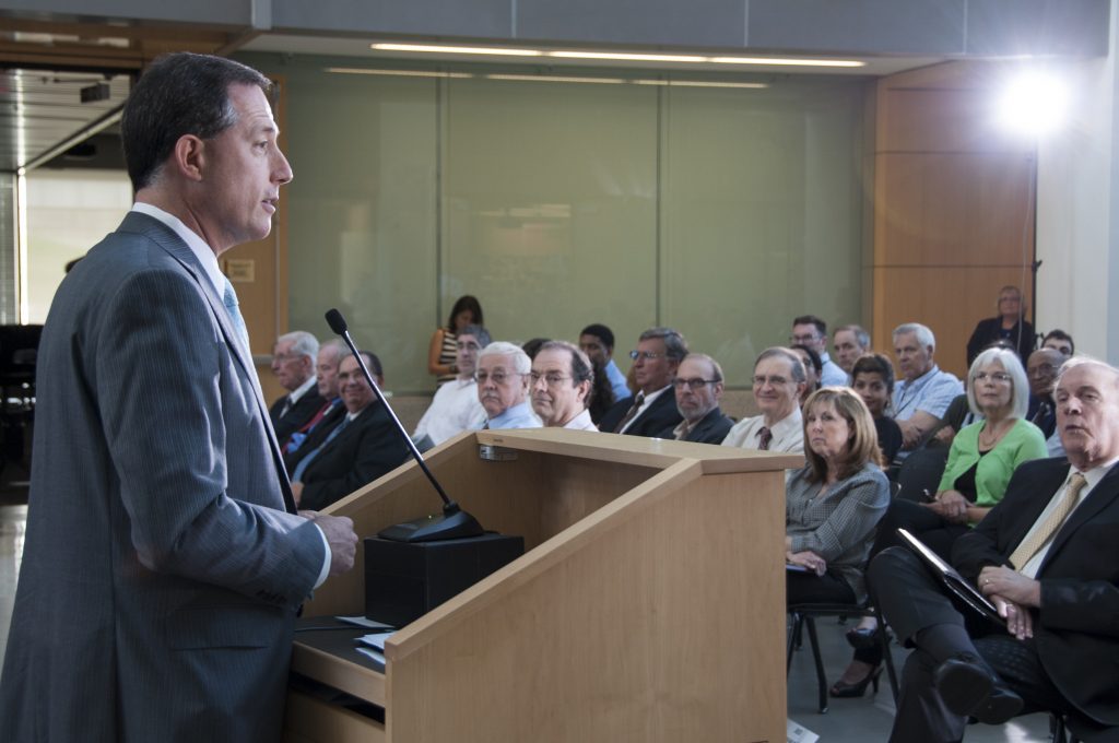 In this June 22, 2016 photo made available by the U.S. Food and Drug Administration, Dr. Jeffrey Shuren, the FDA's Director of the Center for Devices and Radiological Health, speaks at FDA's Celebration of the 40th Anniversary of the Medical Device Amendments. Under Shuren, new device approvals have more than tripled, while warnings to device manufacturers about product safety and quality have fallen roughly 80 percent, an Associated Press investigation found. (Michael J. Ermarth/FDA via AP)