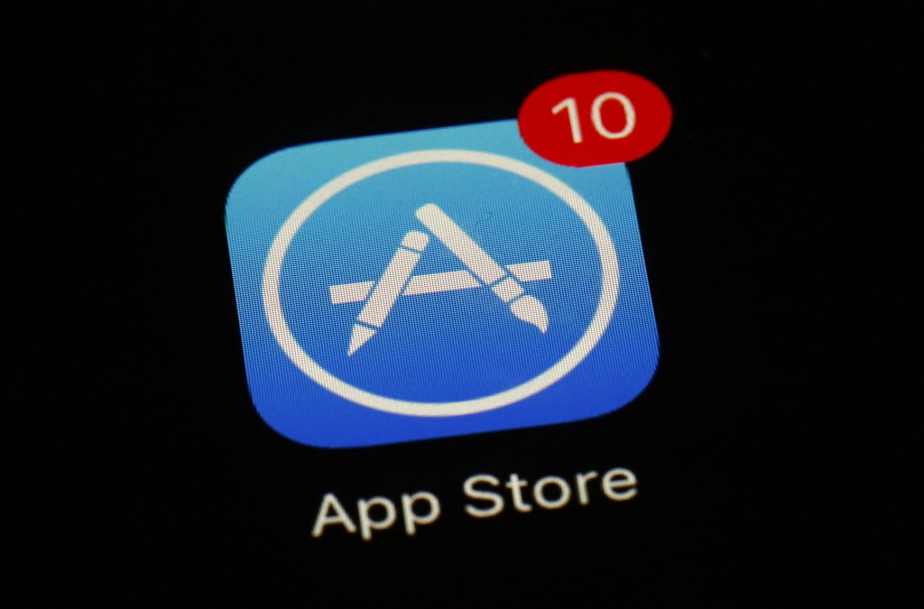 Supreme Court iPhone Apps FILE - This March 19, 2018, file photo shows Apple's App Store app in Baltimore. (AP Photo/Patrick Semansky, File)