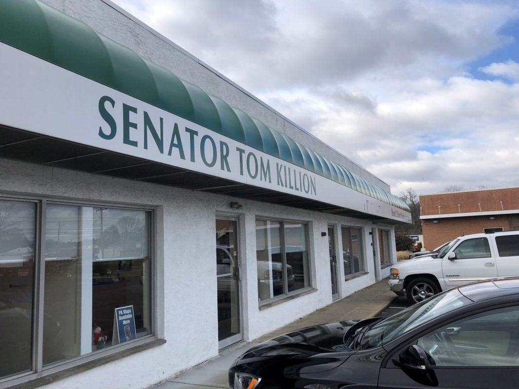 A Delaware County district office for state Sen. Tom Killion is seen in this photo taken on Wednesday Nov. 28, 2018. (Ed Mahon / PA Post)