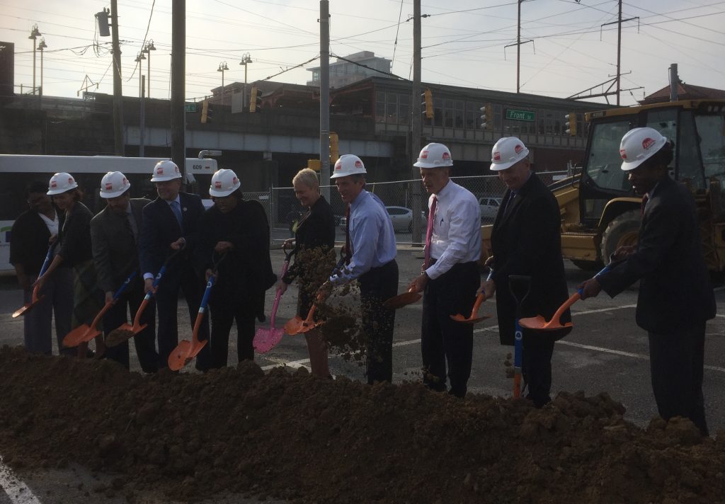 IMG_5032 City and state officials in Delaware broke ground on an upcoming Wilmington transit hub. (Zoe Read/WHYY)