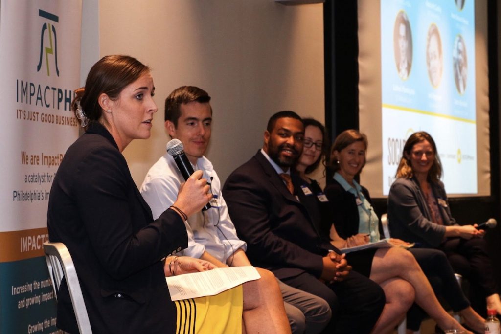ImpactPHL-Investing-to-End-Poverty-event-1 Noelle St-Clair kicks off ImpactPHL's Investing to End Poverty panel. (Provided)