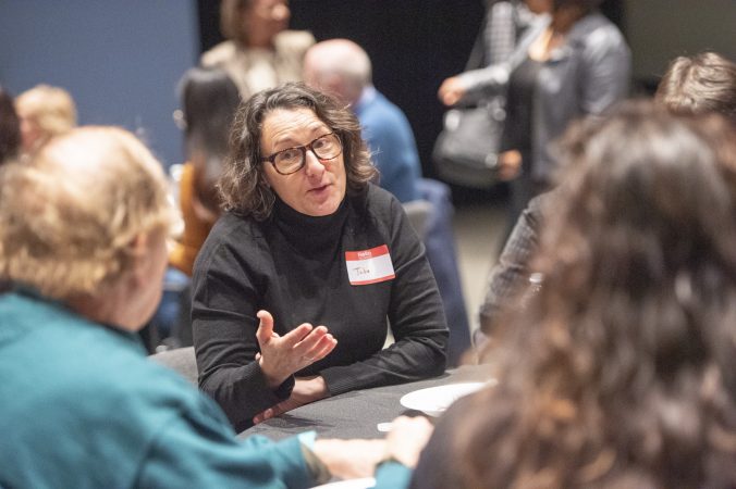 Community members from many parts of Philadelphia gathered to discuss a variety of social issues at WHYY. (Jonathan Wilson for WHYY)