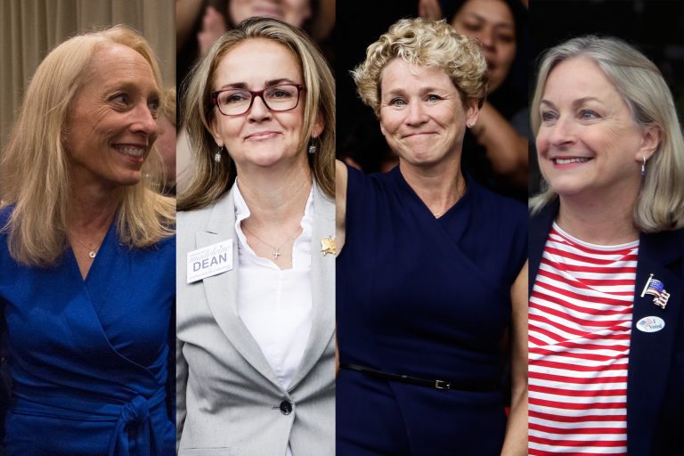 PAwomenDemsx1200-768×512 (From left) Mary Gay Scanlon, Madeleine Dean, Chrissy Houlahan, and Susan Wild, all Pennsylvania women who won their congressional bids during the 2018-midterm elections (Emily Cohen for WHYY; Matt Rourke/AP Photo; Matt Rourke/AP Photo; Jacqueline Larma/AP Photo)