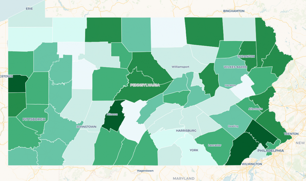 Screen Shot 2018-11-19 at 10.12.46 AM Midterm voter turnout increased up statewide in Pennsylvania from 43 percent in 2014 to 58 percent this year. (Emily Previti)