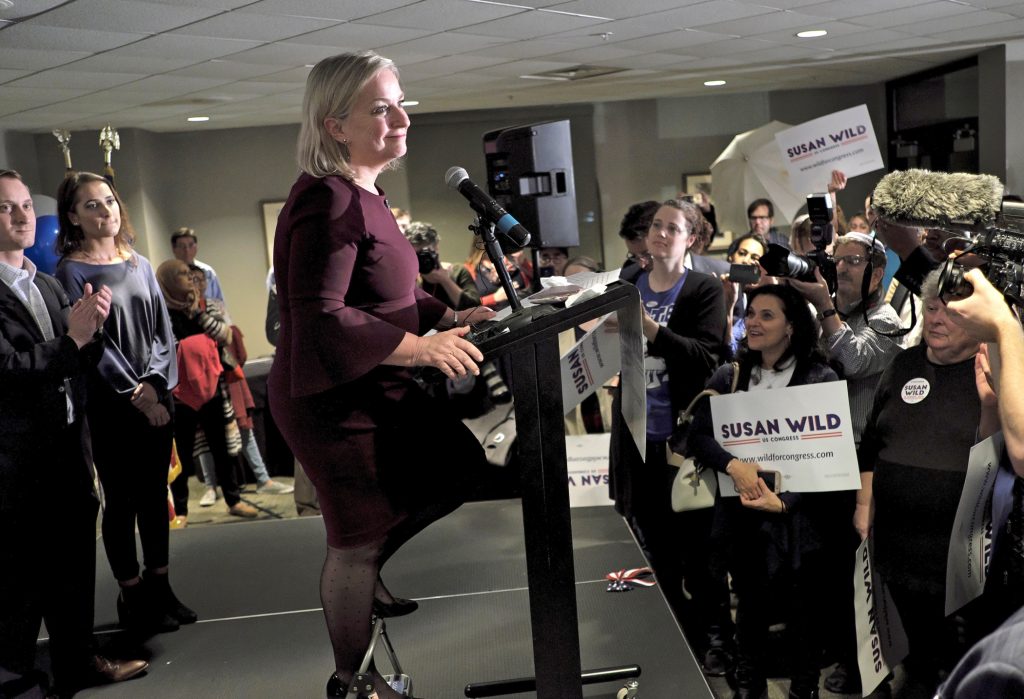 Susan Wild Election Night Watch Party Susan Wild, Democratic candidate for Pennsylvania's new 7th Congressional District, celebrates a victory in the race during an Election Night event Nov. 6, 2018, at Coca-Cola Park in Allentown, Pennsylvania. (Matt Smith for WHYY)