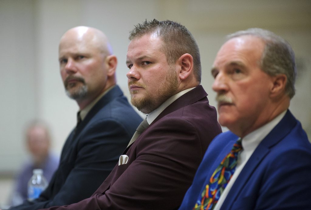Tamaqua Area School District meeting regarding arming of teachers and staff School board member Nicholas Boyle, 29, believes arming an anonymous, rotating slate of teachers is a cost effective way to save lives in case of a school shooting. (Matt Smith for Keystone Crossroads)