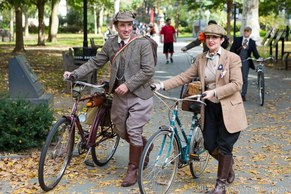 TweedRide2017Couple.MarkStehlePhotography The 2017 Tweed Ride in Philadelphia Saturday, November 4, 2017. (©2017 Mark Stehle Photography)