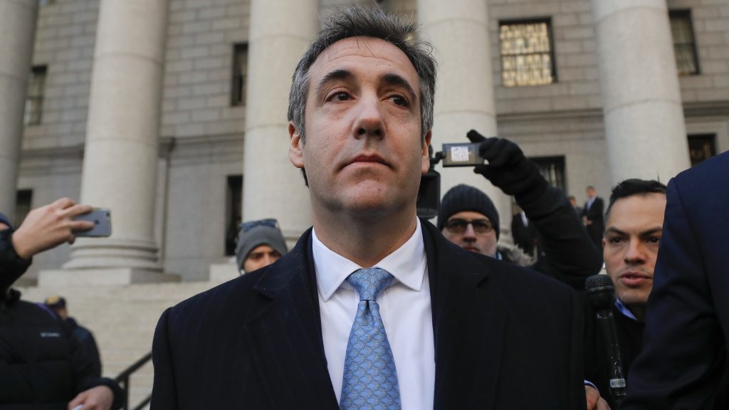 Michael Cohen walks out of federal court Thursday in New York, after pleading guilty to lying to Congress about work he did on an aborted project to build a Trump Tower in Russia. Michael Cohen walks out of federal court Thursday in New York, after pleading guilty to lying to Congress about work he did on an aborted project to build a Trump Tower in Russia.
(Julie Jacobson/AP)