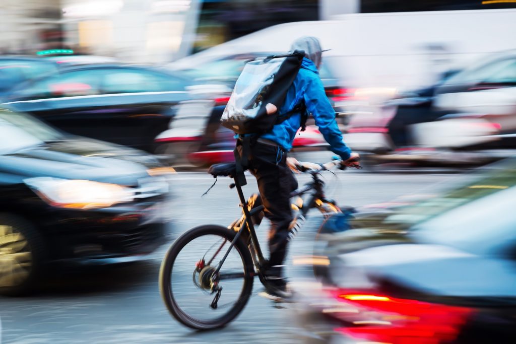 bicycle messenger (Bigstock)