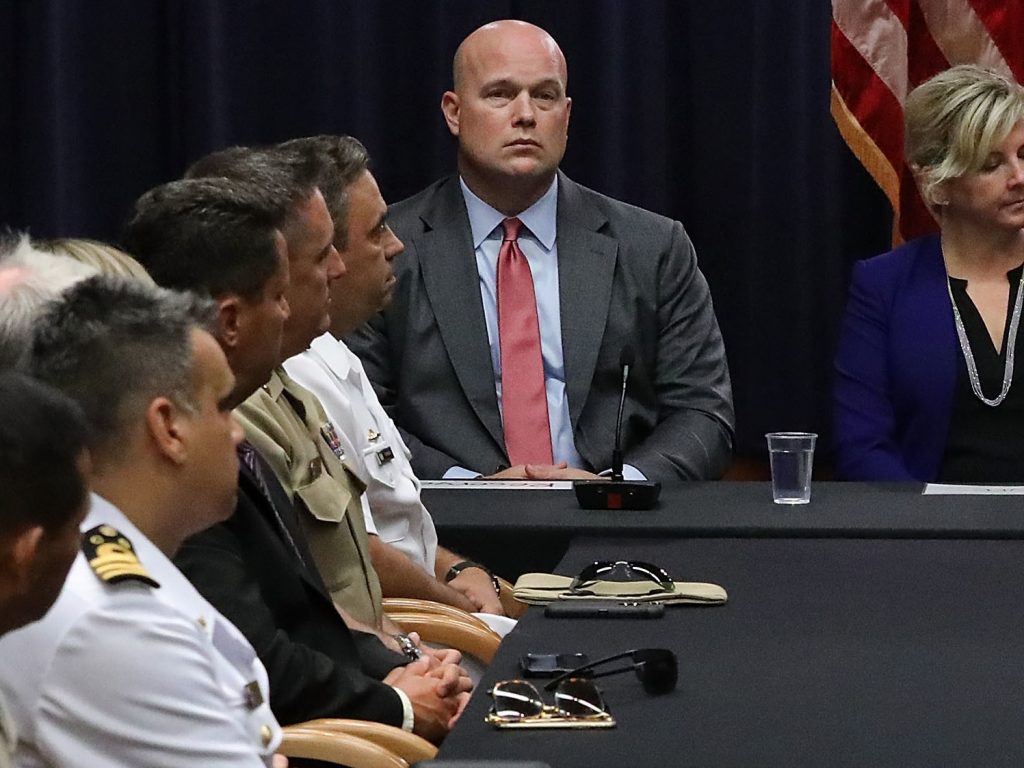 Acting Attorney General Matthew Whitaker’s appointment was legal, a Justice Department memo concluded on Wednesday. Critics call it “unconstitutional” because he wasn’t confirmed by the Senate. DO NOT REUSE