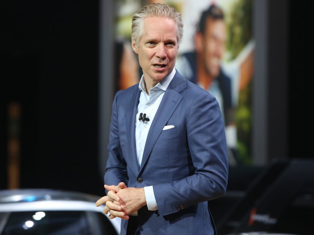The German carmaker is planning to introduce a $30,000 to $40,000 electric car in 2020 to compete with similarly priced American vehicles, CEO Scott Keogh told reporters on Wednesday. Scott Keogh, president of Volkswagen of America Inc., speaks during AutoMobility LA ahead of the Los Angeles Auto Show in Los Angeles, Calif., on Wednesday. (Dania Maxwell/Bloomberg via Getty Images)