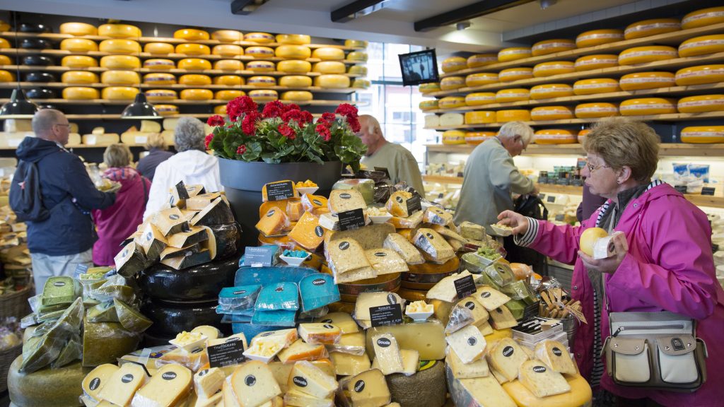 The European Union’s highest court has ruled that a food’s taste can’t be copyrighted. Here, people shop for cheese in Gouda, Netherlands, in 2015. The European Union's highest court has ruled that a food's taste can't be copyrighted. Here, people shop for cheese in Gouda, Netherlands, in 2015. (Tim Graham/Getty Images)