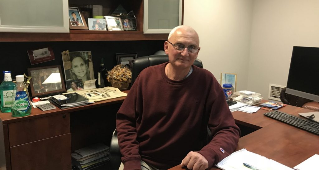 18gene_full-e1545226652263-1920×1022 Bucks County Representative Gene DiGirolamo, at his district office desk. DiGirolamo is one of just a few Republicans who strongly supports increasing the dollars provided to counties for human services. He hasn’t had much luck convincing the rest of his caucus. (Katie Meyer/WITF)