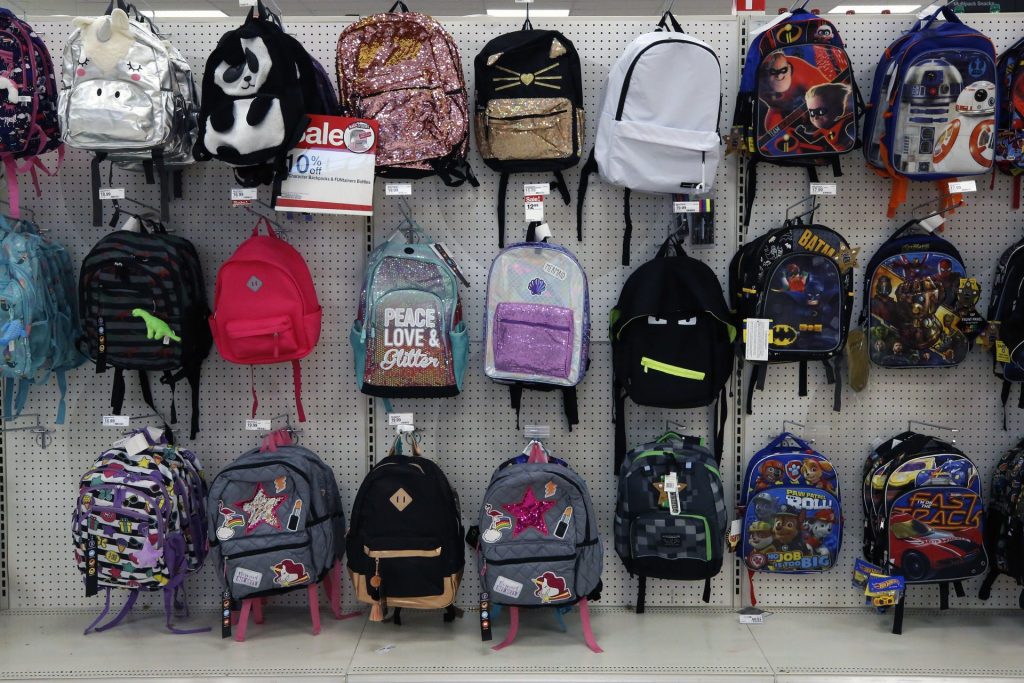 AP_18201604662720-1920×1281 This July 18, 2018, photo shows a display of back to school backpacks in a Target store in Pittsburgh. (Gene J. Puskar / The Associated Press)