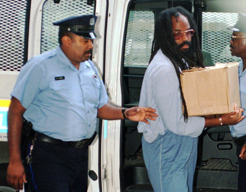 MUMIA ABU-JAMAL In this July 25, 1995 file photo, Mumia Abu-Jamal, convicted of killing a policeman, arrives at Philadelphia's City Hall. (Nanine Hartzenbusch/AP Photo, File)