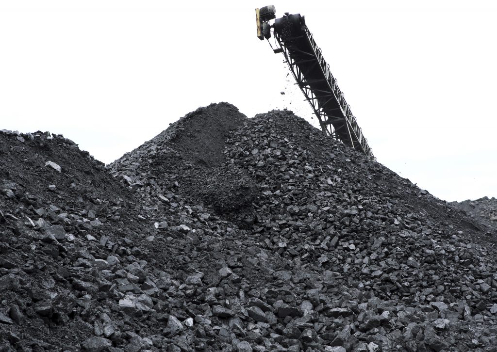 Blaschak Coal Mahanoy City Coal is piled up at the the Blaschak Coal Corporation pit mine Dec. 4, 2018, in Mount Carmel, Pennsylvania. (Matt Smith for Keystone Crossroads)