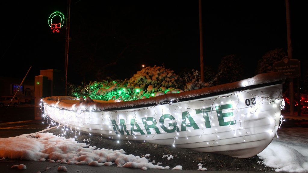 Margate-lifeboat This Margate lifeboat is decorated for the holidays. (Bill Barlow/for WHYY)