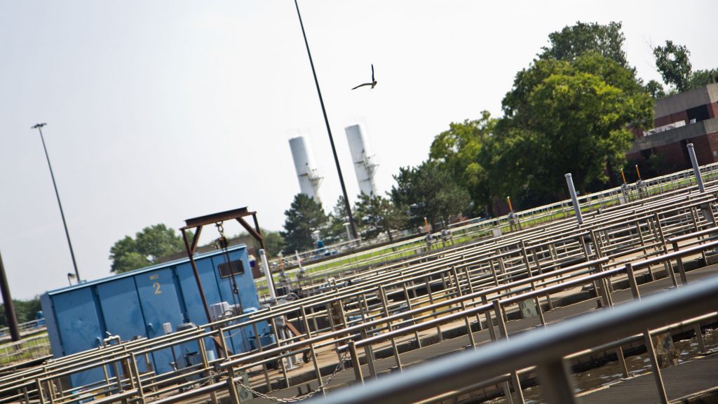 The Clean Water Act helped transform Philadelphia’s southwest sewage treatment plant near the airport. Before regulations, sewage discharges into the Delaware river represented some of the worst pollutants, leading to a lack of oxygen and fish in the river. (Kimberly Paynter/WHYY)