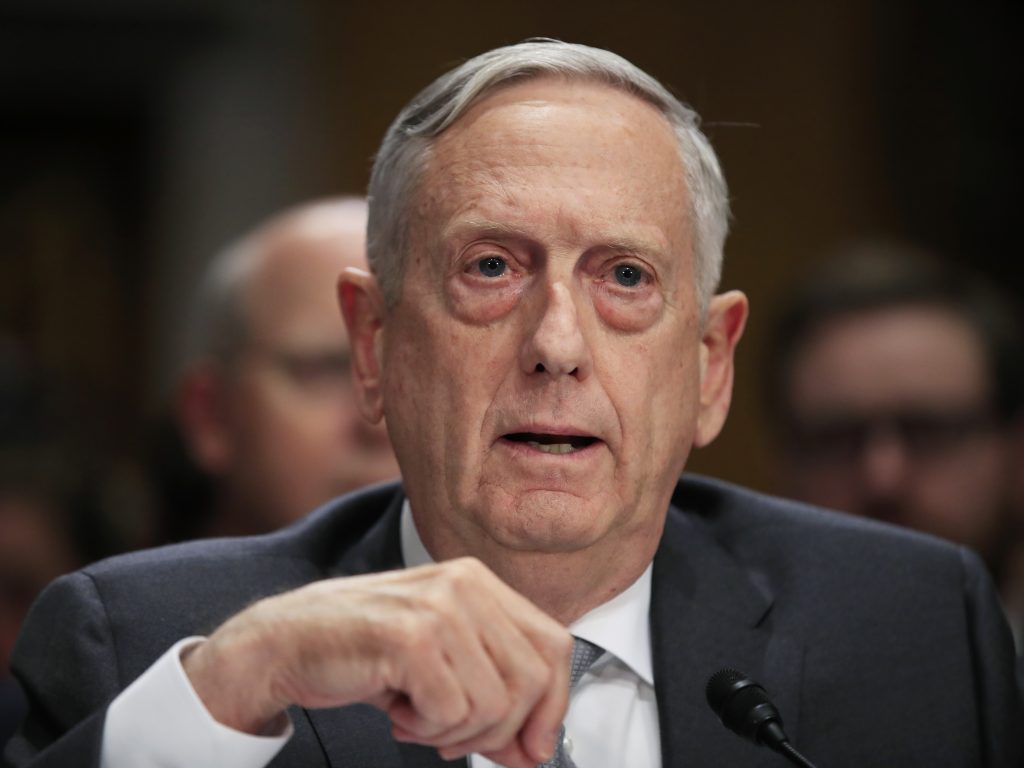 Secretary of Defense Jim Mattis testifying in October 2017 on Capitol Hill about immigrant military recruits (Manuel Balce Ceneta/AP Photo) 