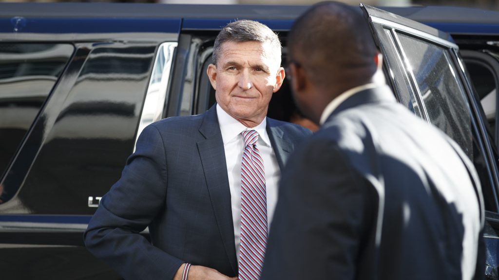 President Trump’s former national security adviser Michael Flynn arrives at federal court in Washington. D.C., Tuesday. President Trump's former national security adviser Michael Flynn arrives at federal court in Washington. D.C., Tuesday. (Carolyn Kaster/AP Photo)