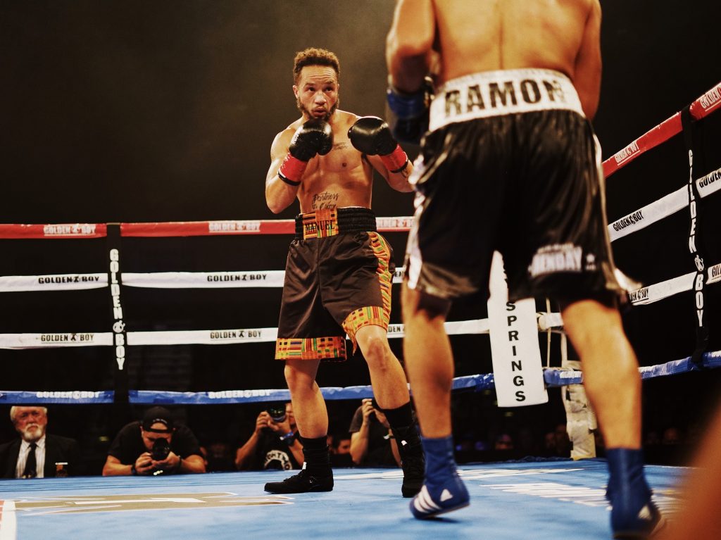 Patricio Manuel, the first openly transgender man to box professionally in the U.S., faced off against Hugo Aguilar on Saturday evening at a casino in Indio, Calif. The judges declared Manuel the winner. Patricio Manuel, the first openly transgender man to box professionally in the U.S., faced off against Hugo Aguilar on Saturday evening at a casino in Indio, Calif. The judges declared Manuel the winner. (Texas Isaiah)