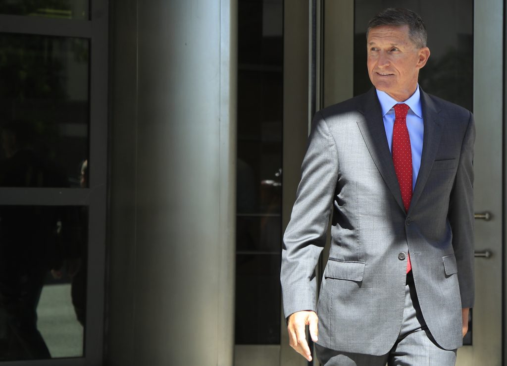 President Trump's national security adviser Michael Flynn leaves federal courthouse in Washington on July 10. Flynn has pleaded guilty to lying to the FBI and is scheduled to be sentenced later this month. (Manuel Balce Ceneta/AP)