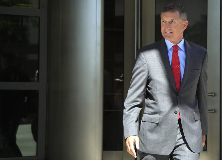 President Trump's national security adviser Michael Flynn leaves federal courthouse in Washington on July 10. Flynn has pleaded guilty to lying to the FBI and is scheduled to be sentenced later this month. (Manuel Balce Ceneta/AP)