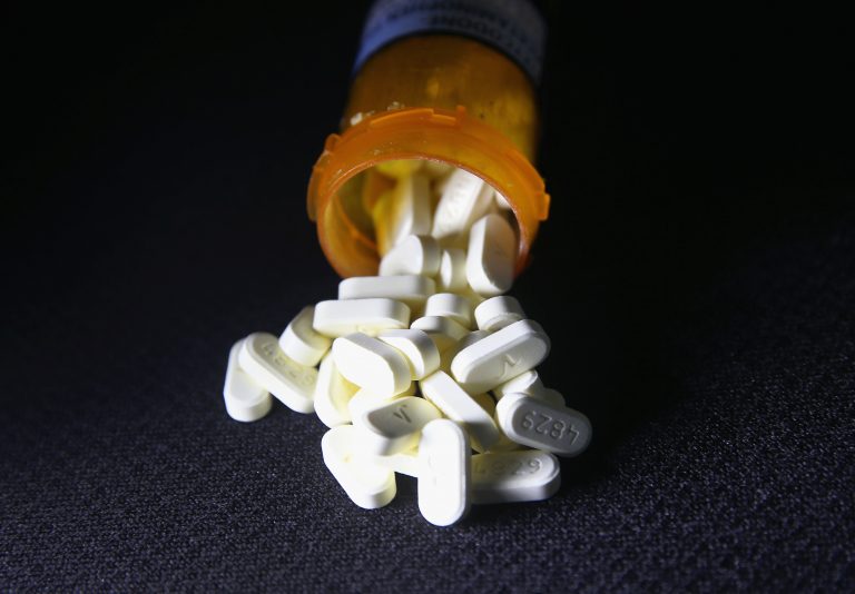 Oxycodone pain pills prescribed for a patient with chronic pain. (John Moore/Getty Images)