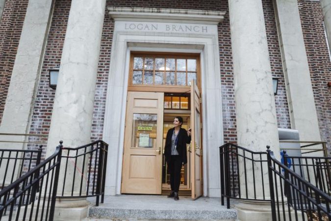 Lynne Haase, Logan Library's manager (Neal Santos for PlanPhilly)