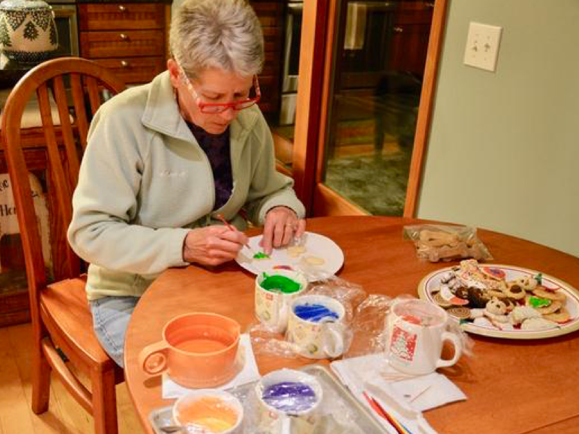 Mary Thode, of Chittenden, Vt., hand decorates hundreds of cookies every year for Christmas. Mary Thode, of Chittenden, Vt., hand decorates hundreds of cookies every year for Christmas. (Nina Keck/Vermont Public Radio)