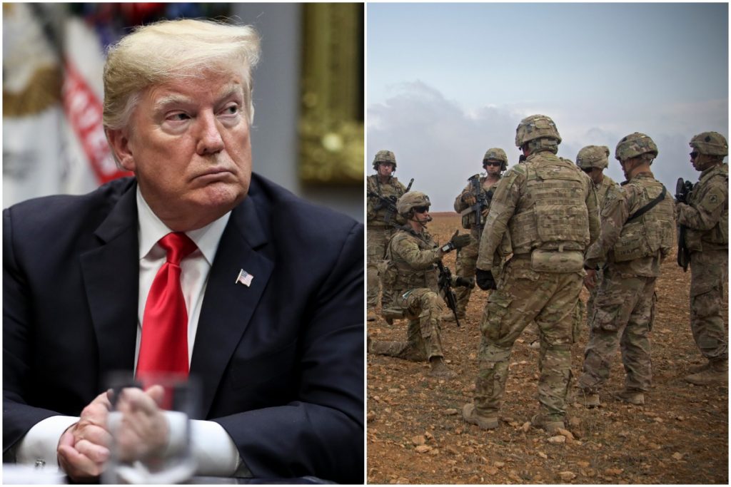 trumpsyria (Oliver Contreras/SIPA USA); (U.S. Army photo by Spc. Zoe Garbarino via AP)