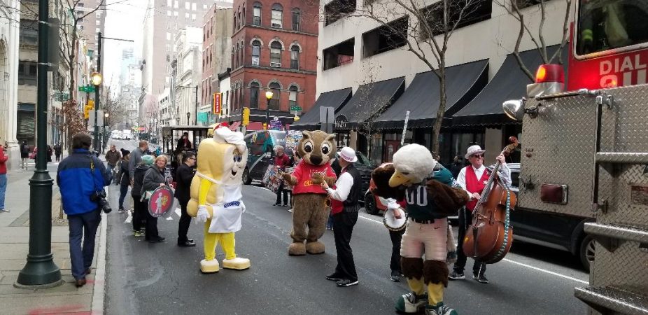 More food mascots from the parade
(Tom MacDonald/WHYY)