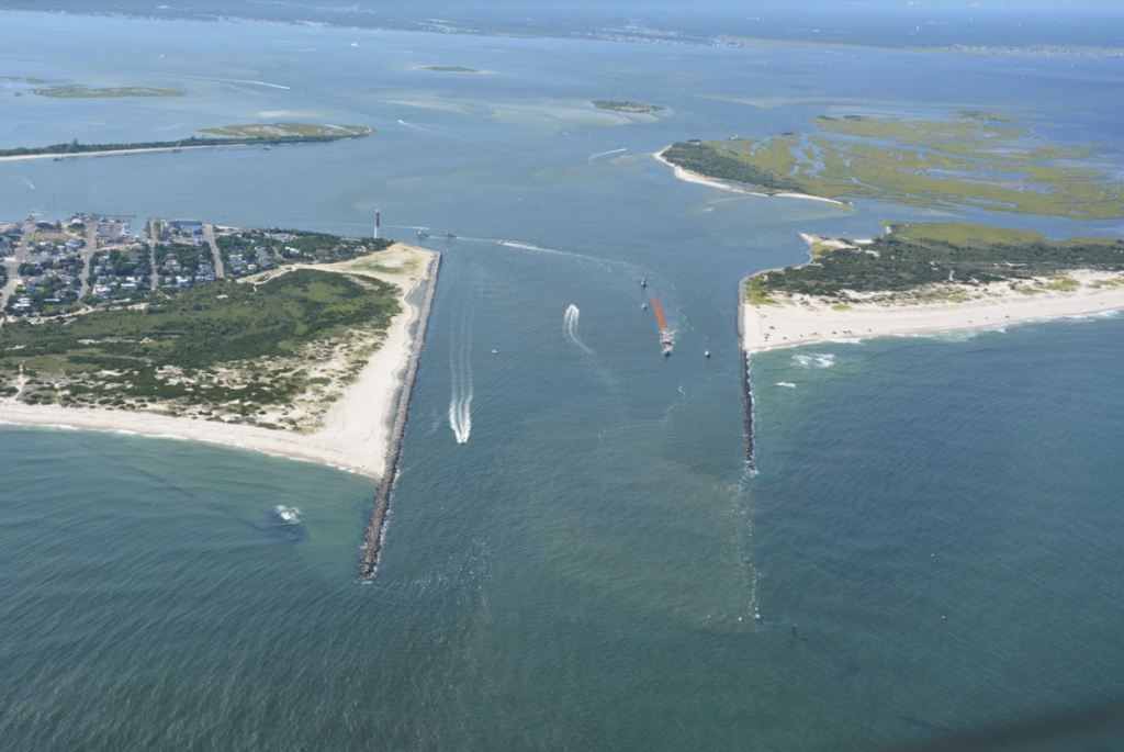 Barnegat Inlet An aerial view of the Barnegat Inlet. (Photo: Civil Air Patrol courtesy of the U.S. Army Corps of Engineers)
