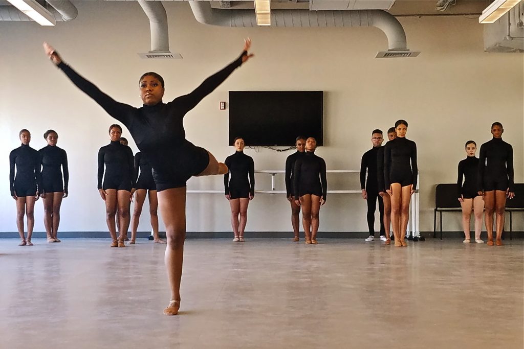 2019 01 15-e lee-philadelphia-string theory charter school-dance for mlk joan myers brown dance academy Students at String Theory charter school dance an original choreography during a tribute to Martin Luther King Jr.
