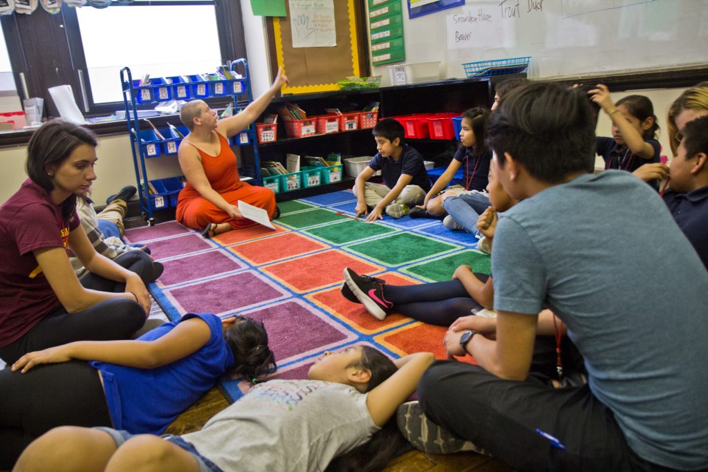 kids sit in class