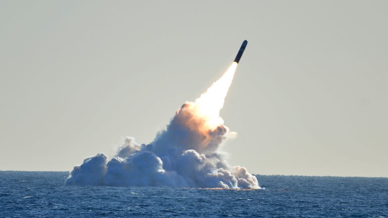 The new weapon is designed to be launched on a ballistic missile fired from a submarine. (Petty Officer 1st Class Ronald Gutridge/Commander, Submarine Group Nine)