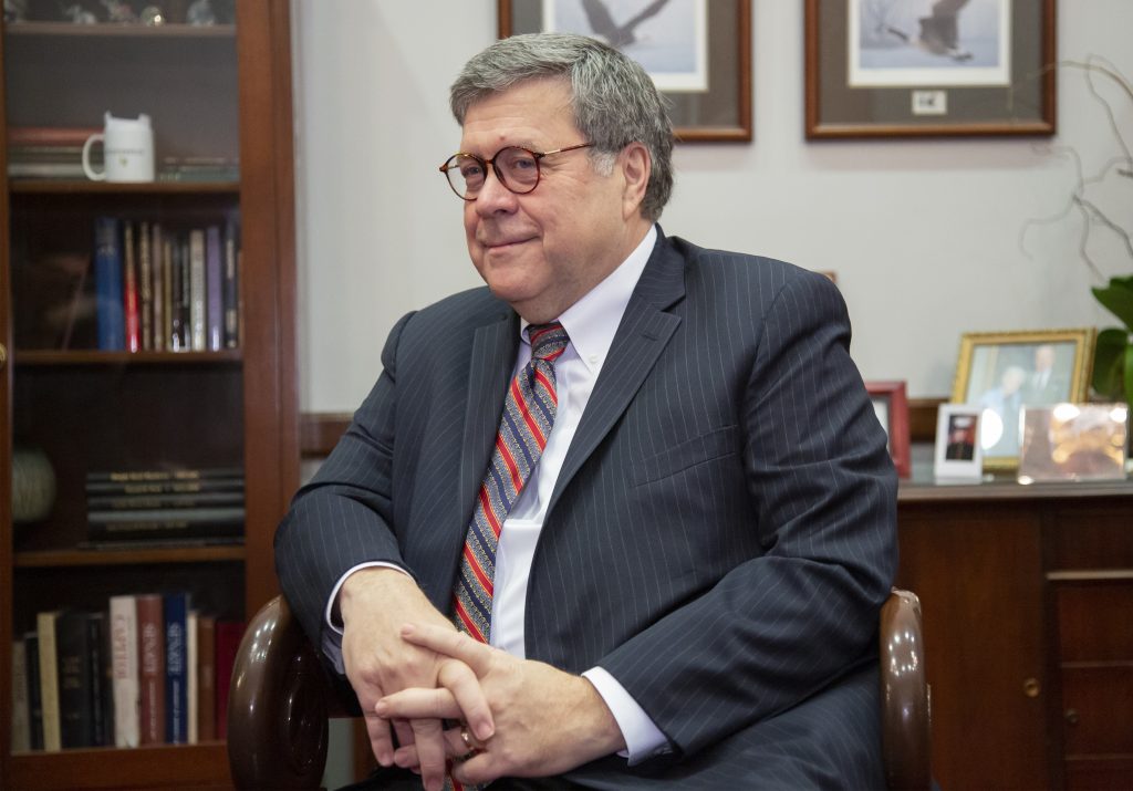 William Barr President Donald Trump's attorney general nominee, William Barr, meets with Senate Judiciary Committee Chairman Chuck Grassley, R-Iowa, on Capitol Hill in Washington, Wednesday, Jan. 9, 2019. Barr, who served in the position in the early 1990s, has a confirmation hearing before the Senate Judiciary Committee next week and could be in place at the Justice Department as soon as February when Deputy Attorney General Rod Rosenstein leaves after Barr is confirmed. (AP Photo/J. Scott Applewhite)