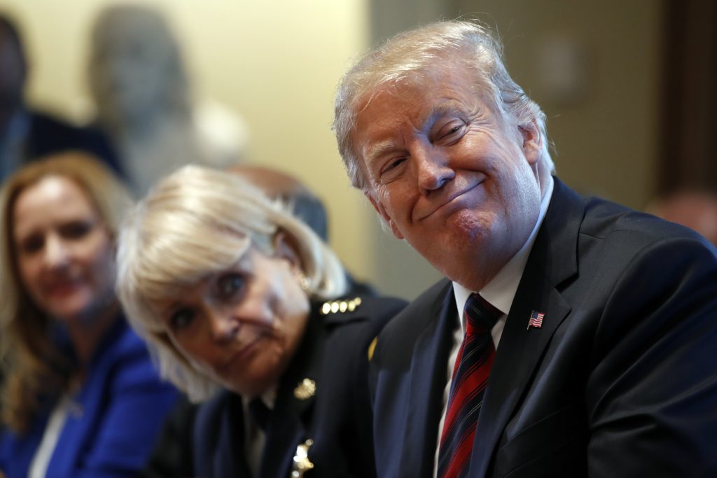 President Donald Trump leads a roundtable discussion on border security with local leaders, Friday, Jan. 11, 2019, in the Cabinet Room of the White House in Washington. (Jacquelyn Martin/AP Photo)