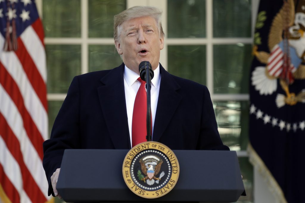 Donald Trump President Donald Trump speaks in the Rose Garden of the White House, Friday, Jan 25, 2019, in Washington. (Evan Vucci/AP Photo)