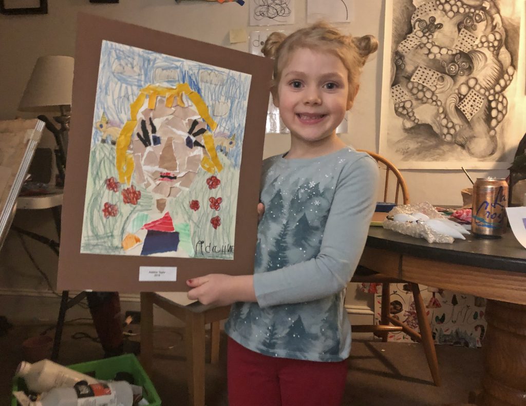 Adaline Taylor, 6, shows off her artwork. (Christine Fennessy/For WHYY) Adaline Taylor, 6, shows off her artwork. (Christine Fennessy/For WHYY)