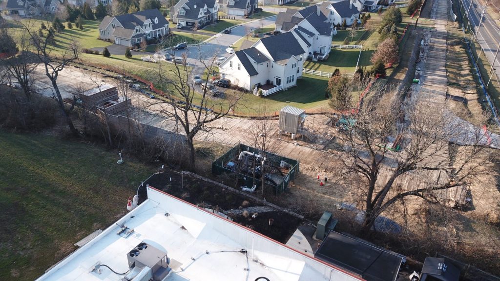 B915548AB53B739946860D5B6B6BDD52-1920×1080 The Andover estate in Thornbury Township, Delaware County, along the route of the Mariner East 2 pipeline which began operating on Dec. 29. A valve site for the pipeline is in the center of the picture.
(Eric Friedman/Submitted)