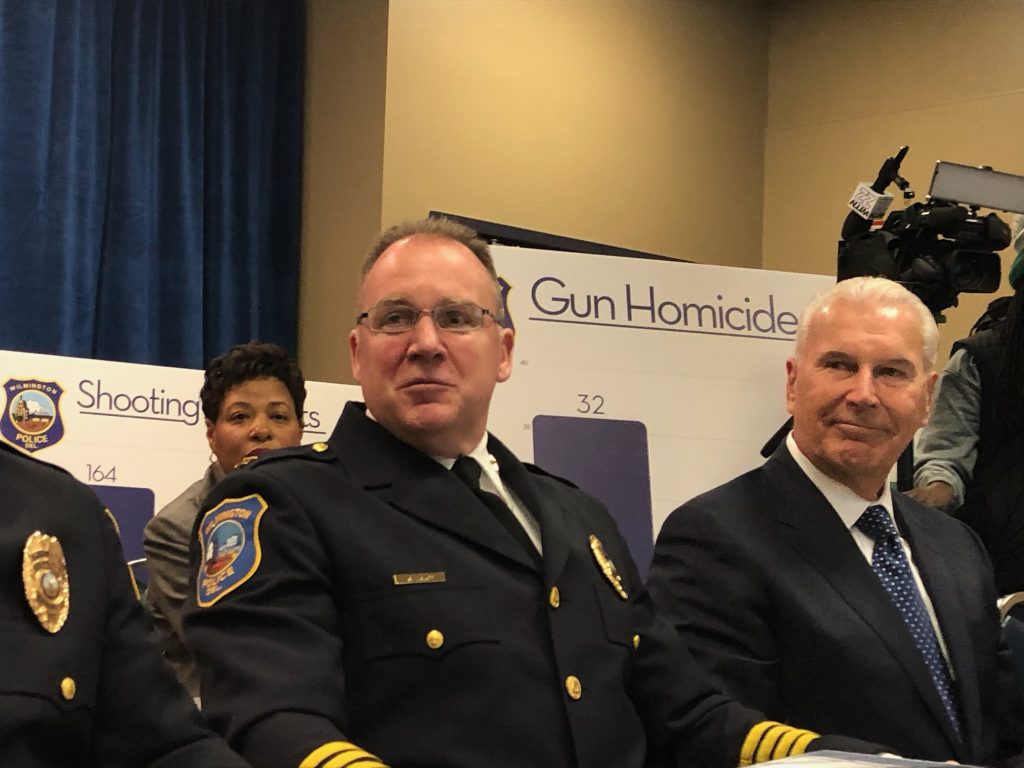 Wilmington gun violence Purzycki Tracy Wilmington police chief Robert Tracy (left) and Mayor Mike Purzycki held a news conference to talk about what the mayor called