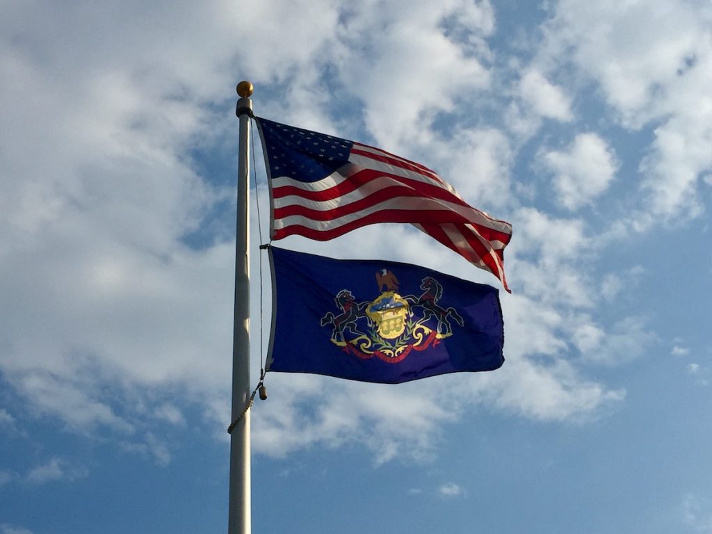 Pennslyvania-America-USA-flags The American and Pennsylvanian flags (Julie Zeglen/Generocity)