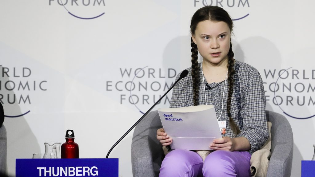 Climate activist Greta Thunberg delivers a speech at the World Economic Forum in Davos, Switzerland. Climate activist Greta Thunberg delivers a speech at the World Economic Forum in Davos, Switzerland. (Markus Schreiber/AP)