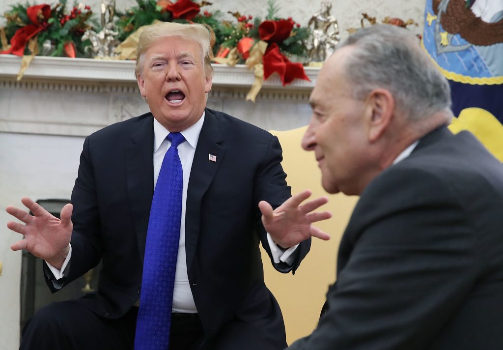 President Trump invited top lawmakers to the White House for talks as the partial government shutdown continued. Trump last met with Senate Minority Leader Chuck Schumer (at right) and House Minority Leader Nancy Pelosi on Dec. 11. President Trump invited top lawmakers to the White House for talks as the partial government shutdown continued. Trump last met with Senate Minority Leader Chuck Schumer (at right) and House Minority Leader Nancy Pelosi on Dec. 11.
