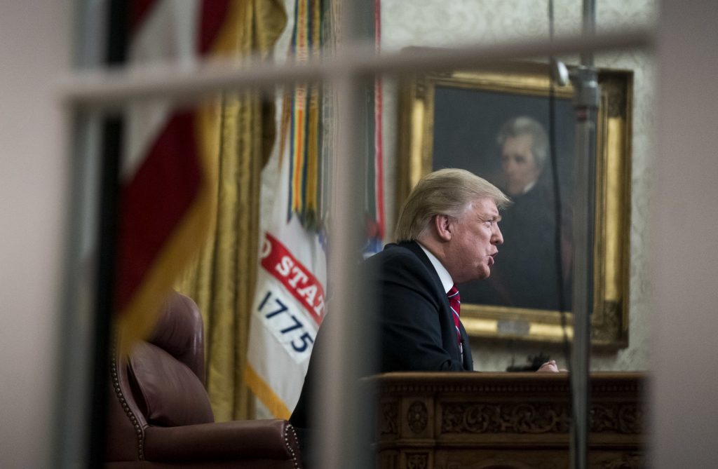 President Trump delivers his first prime-time address from the Oval Office Tuesday. President Trump delivers his first prime-time address from the Oval Office Tuesday.