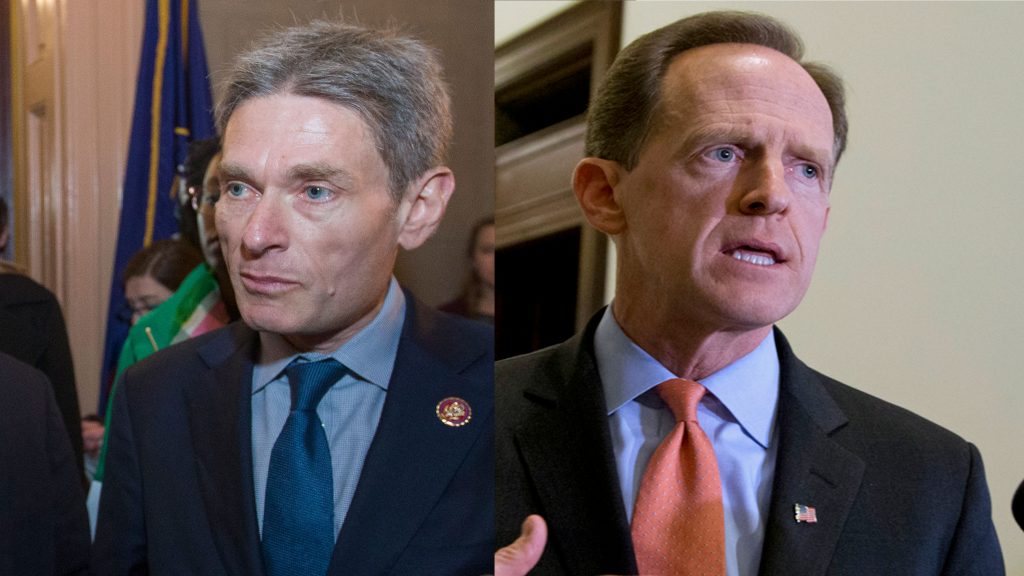 malinowski-toomey Left: Rep. Tom Malinowski, D-N.J., (AP Photo/Alex Brandon)
Right: Sen. Pat Toomey R-Pa. (Manuel Balce Ceneta/AP Photo, File)