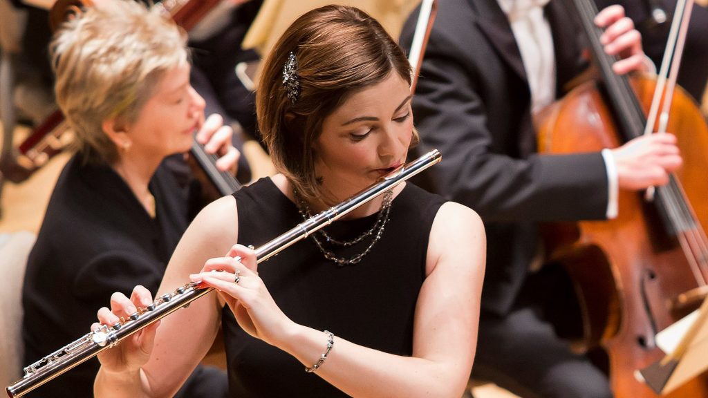 Flutist Elizabeth Rowe, performing as a soloist with the Boston Symphony Orchestra in 2016. Flutist Elizabeth Rowe, performing as a soloist with the Boston Symphony Orchestra in 2016. (Winslow Townson/Courtesy of the Boston Symphony Orchestra)