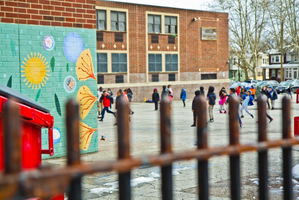 Lowell Elementary does not have a playground. The public school is partnering with the nonprofit Trust for Public Land to build one. (Kimberly Paynter/WHYY)