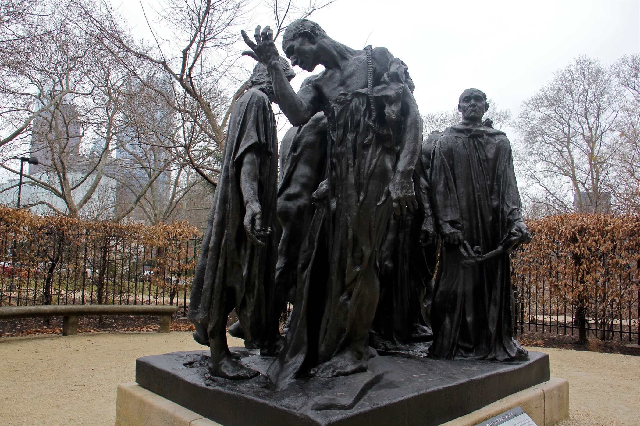 "The Burghers of Calais," commemorating an episode during the Hundred Years' War between England and France, is one of the most successful of Rodin's public monuments. 
